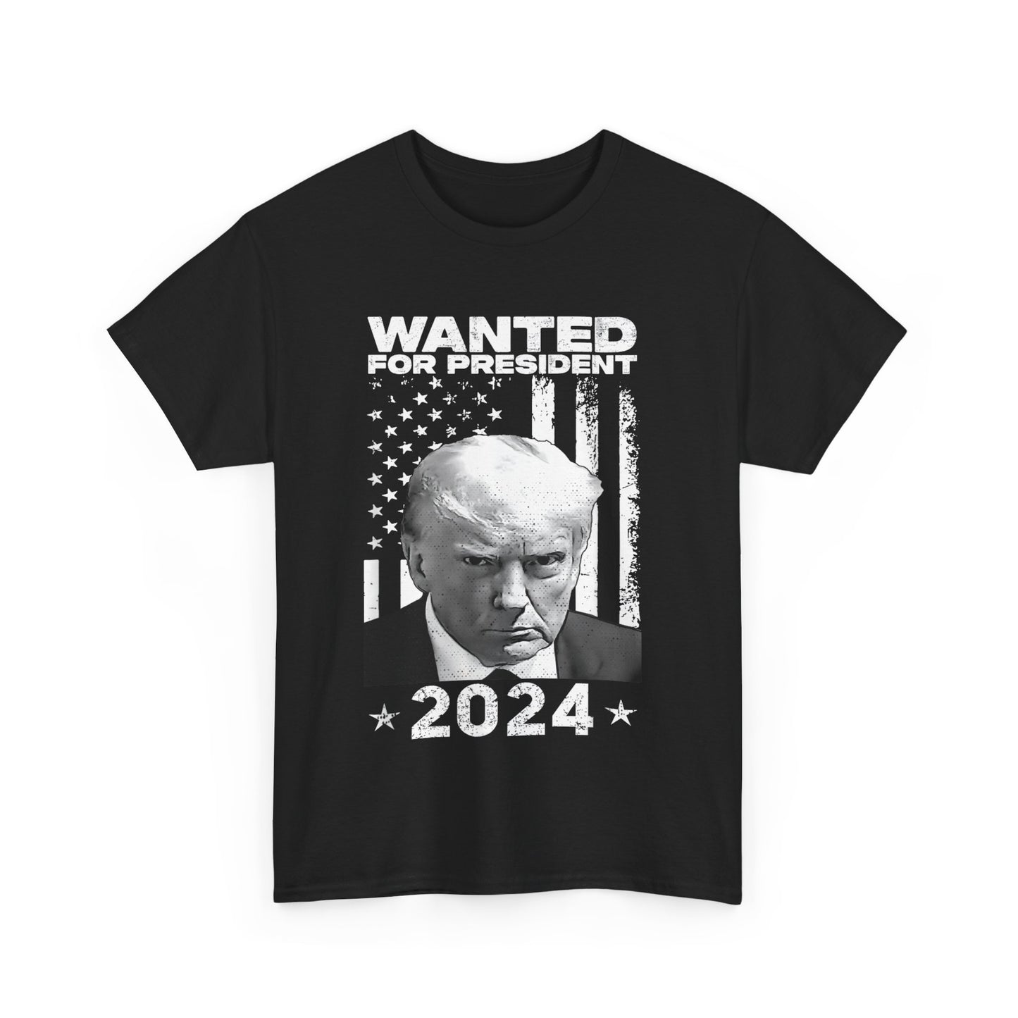 TRUMP Wanted For President 2024 Unisex Heavy Cotton Tee