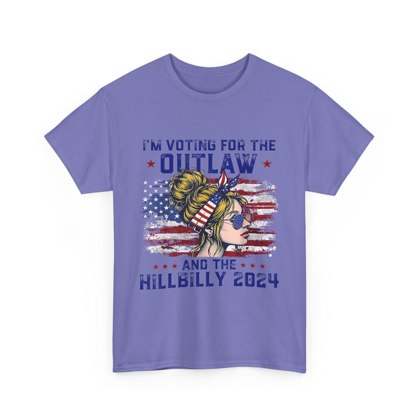 I'm votinf for the outlaw and hillbilly Trump 2024 Unisex Heavy Cotton Tee