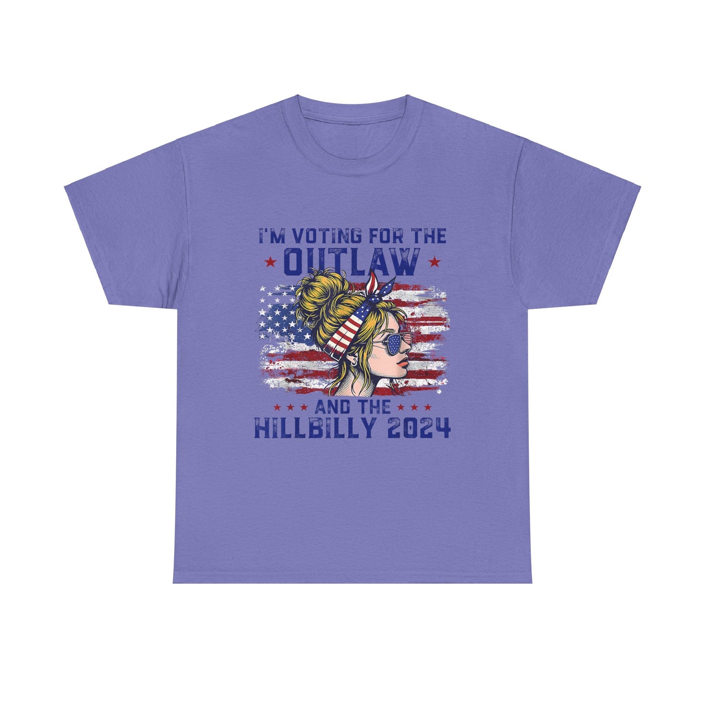 I'm votinf for the outlaw and hillbilly Trump 2024 Unisex Heavy Cotton Tee