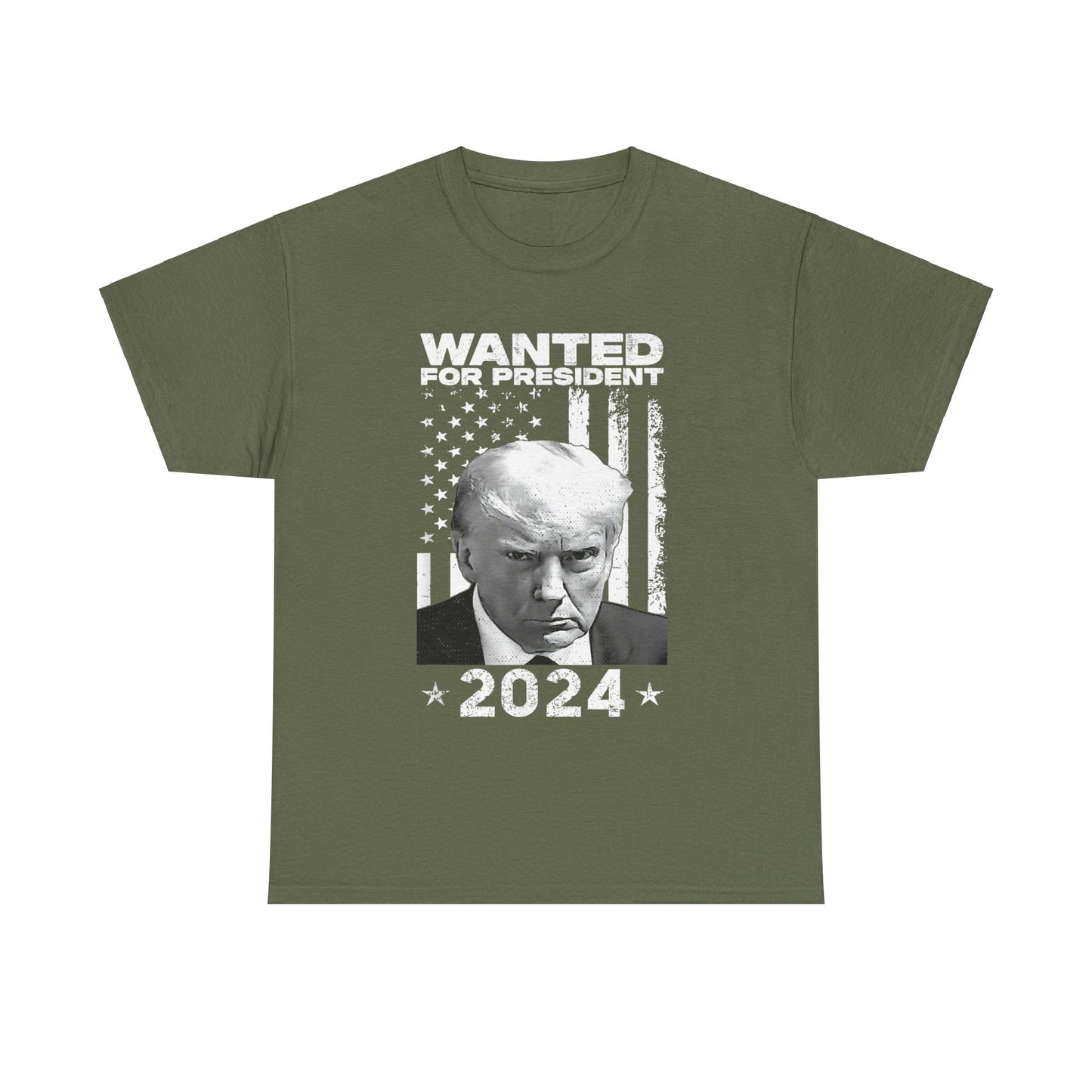 TRUMP Wanted For President 2024 Unisex Heavy Cotton Tee