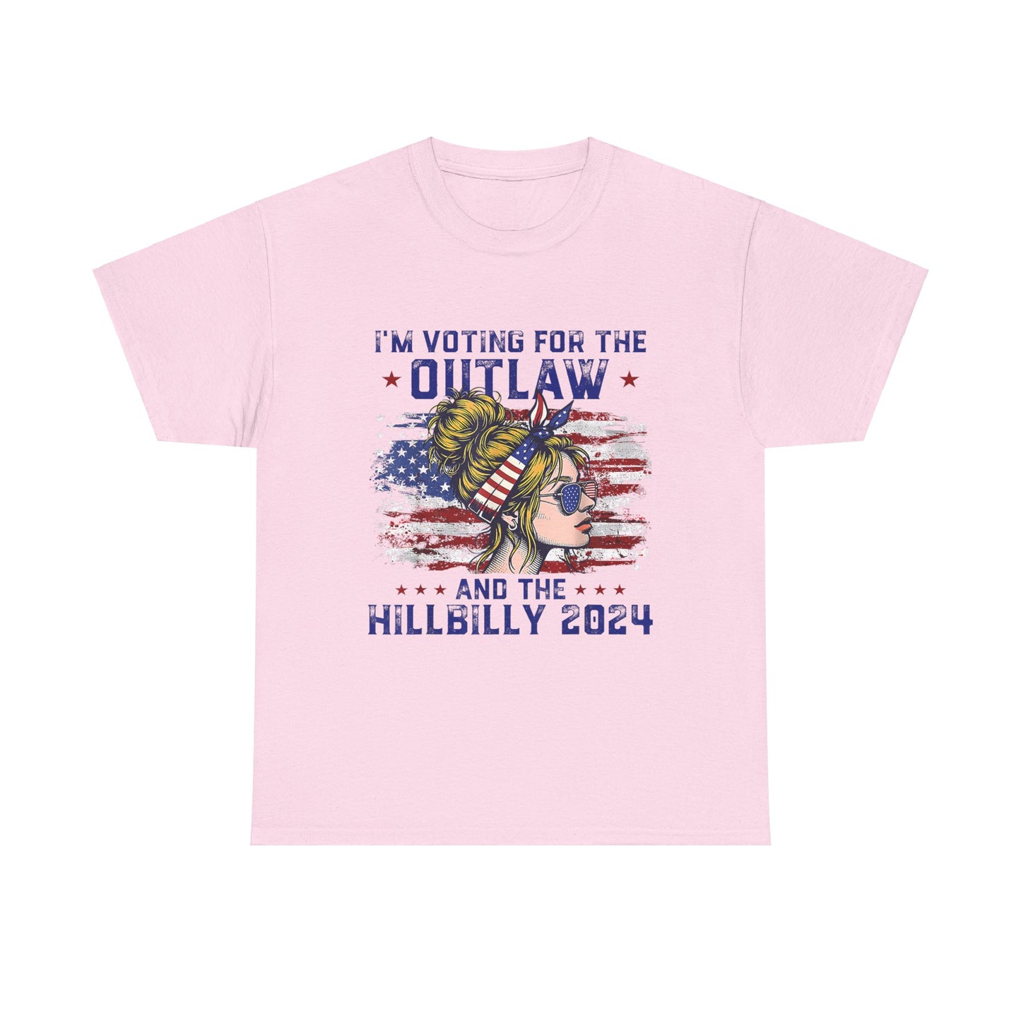 I'm votinf for the outlaw and hillbilly Trump 2024 Unisex Heavy Cotton Tee