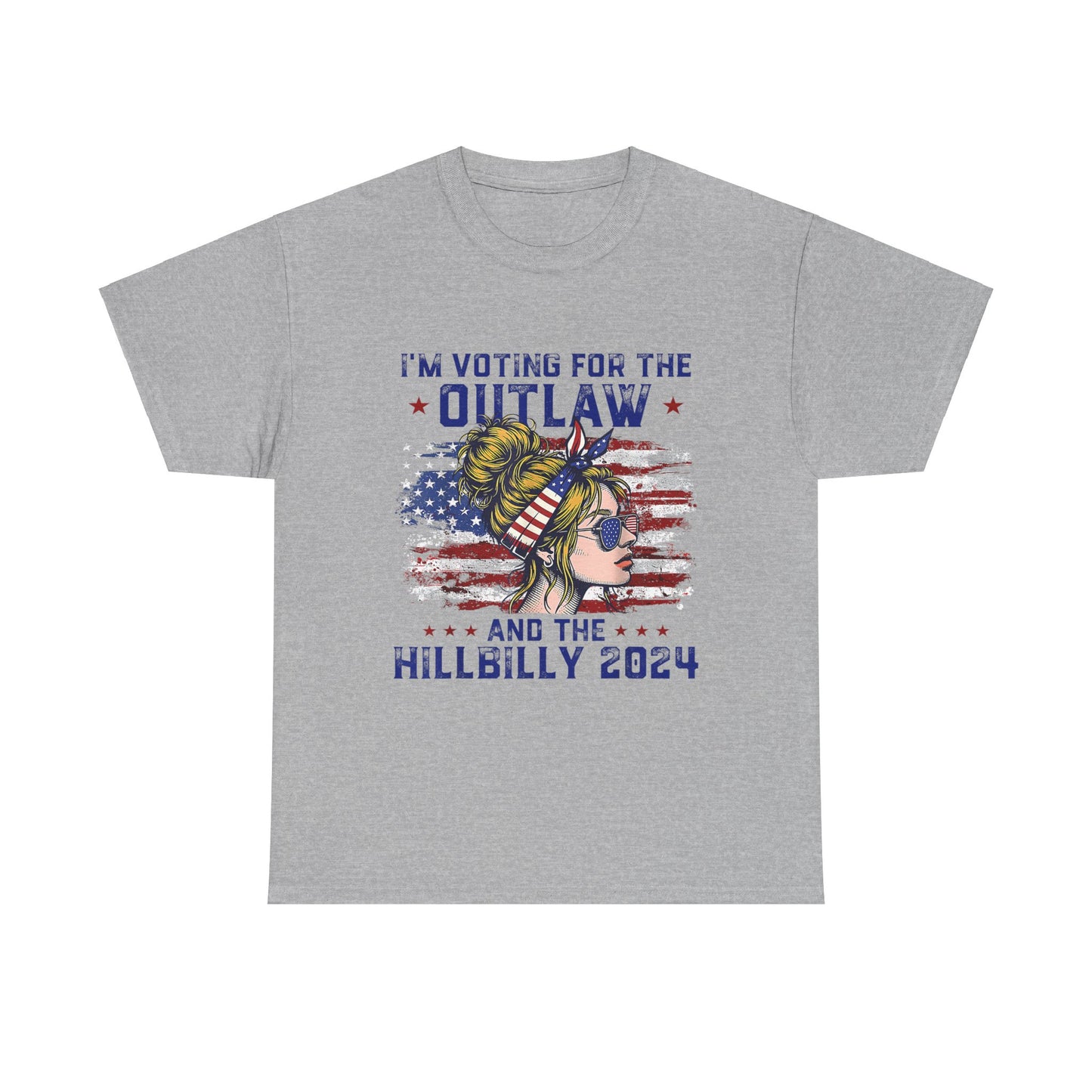 I'm votinf for the outlaw and hillbilly Trump 2024 Unisex Heavy Cotton Tee