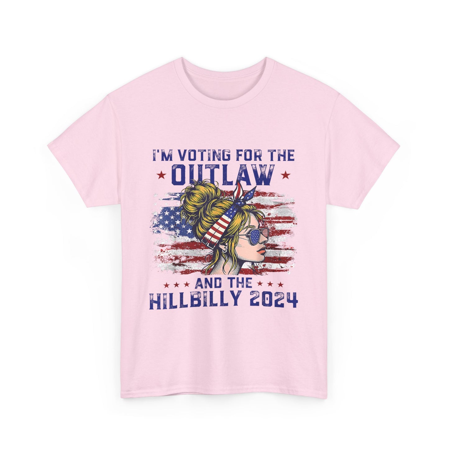 I'm votinf for the outlaw and hillbilly Trump 2024 Unisex Heavy Cotton Tee