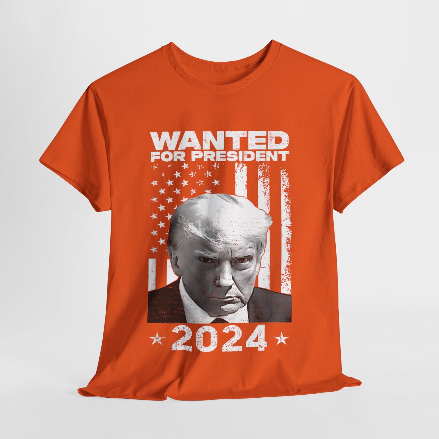 TRUMP Wanted For President 2024 Unisex Heavy Cotton Tee