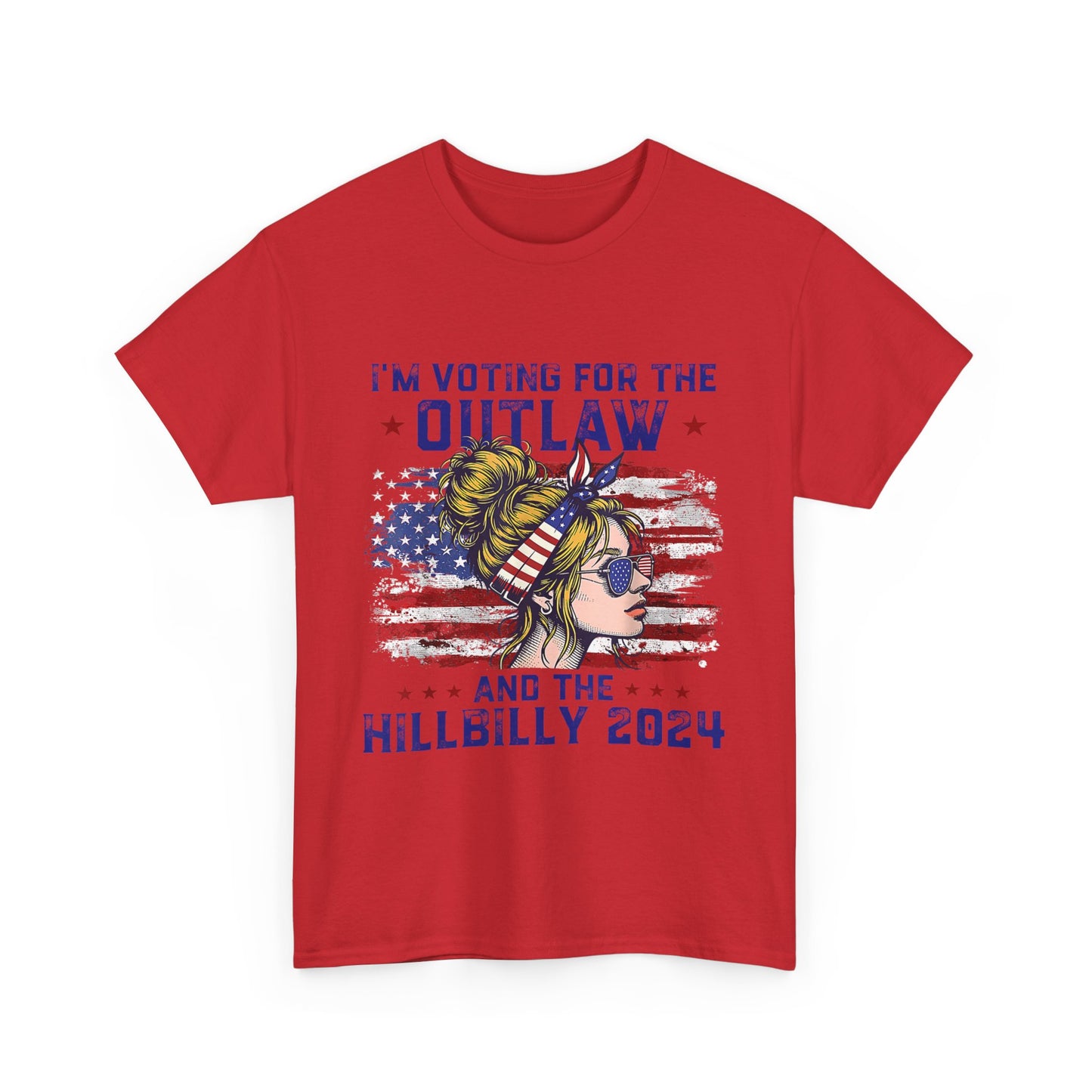 I'm votinf for the outlaw and hillbilly Trump 2024 Unisex Heavy Cotton Tee