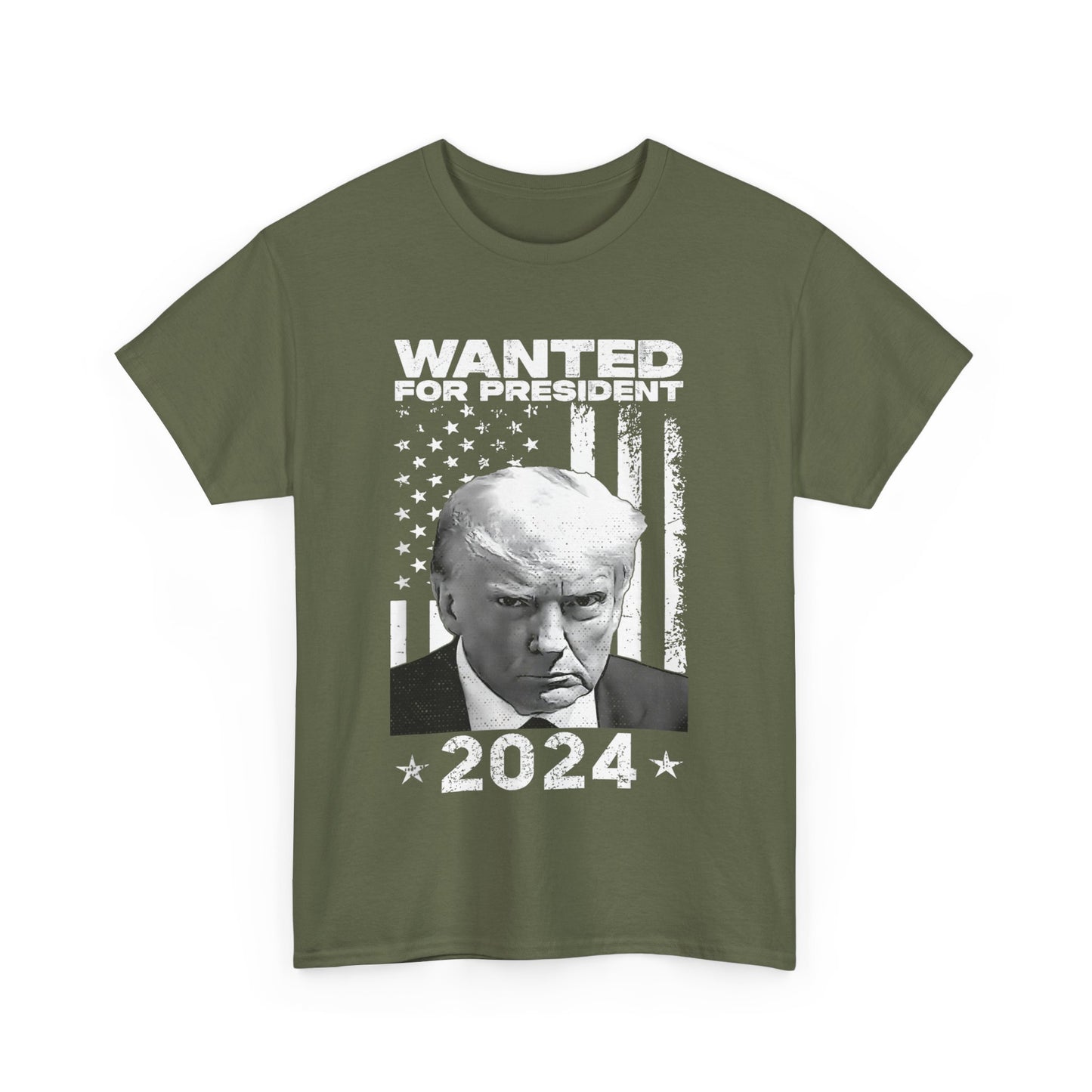 TRUMP Wanted For President 2024 Unisex Heavy Cotton Tee