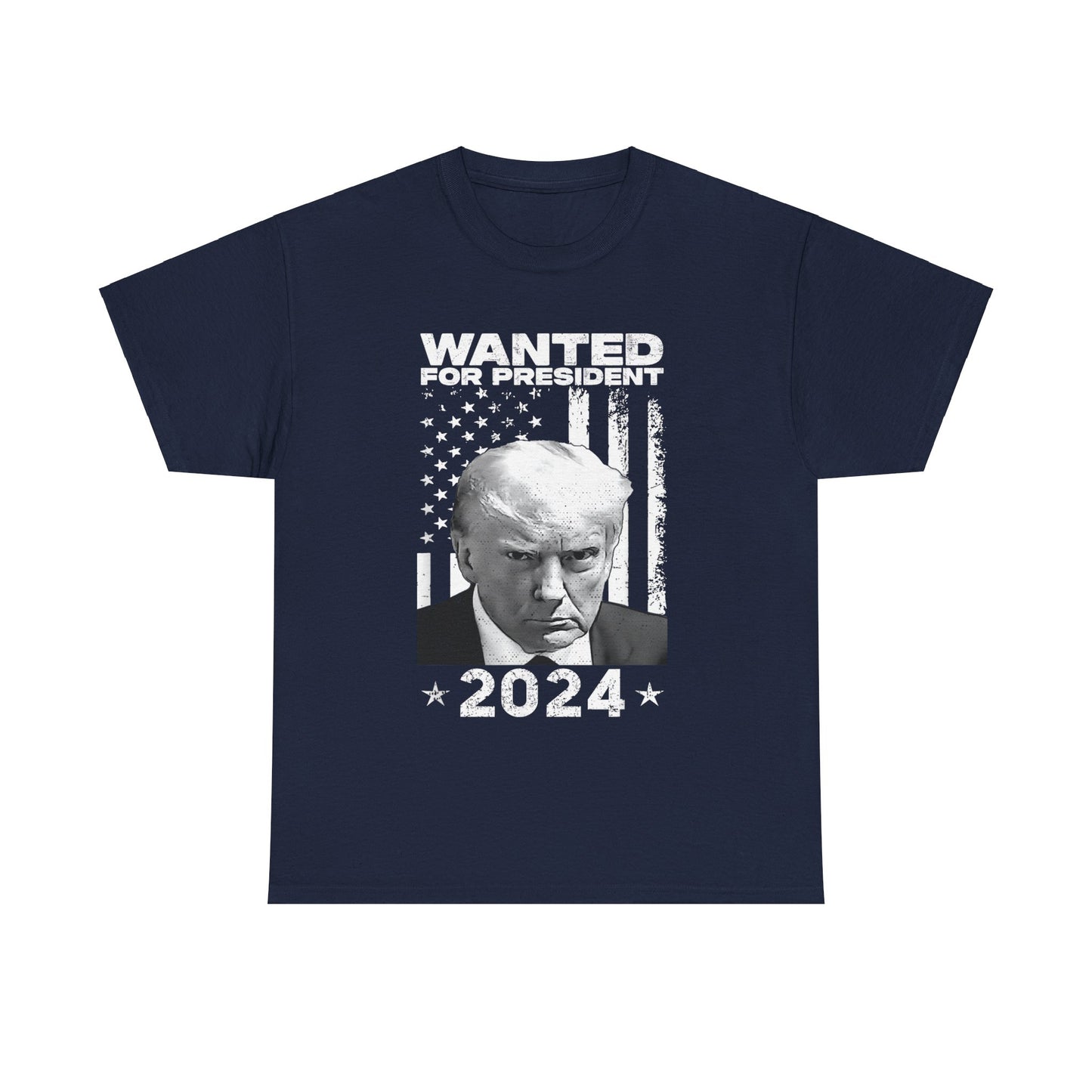 TRUMP Wanted For President 2024 Unisex Heavy Cotton Tee