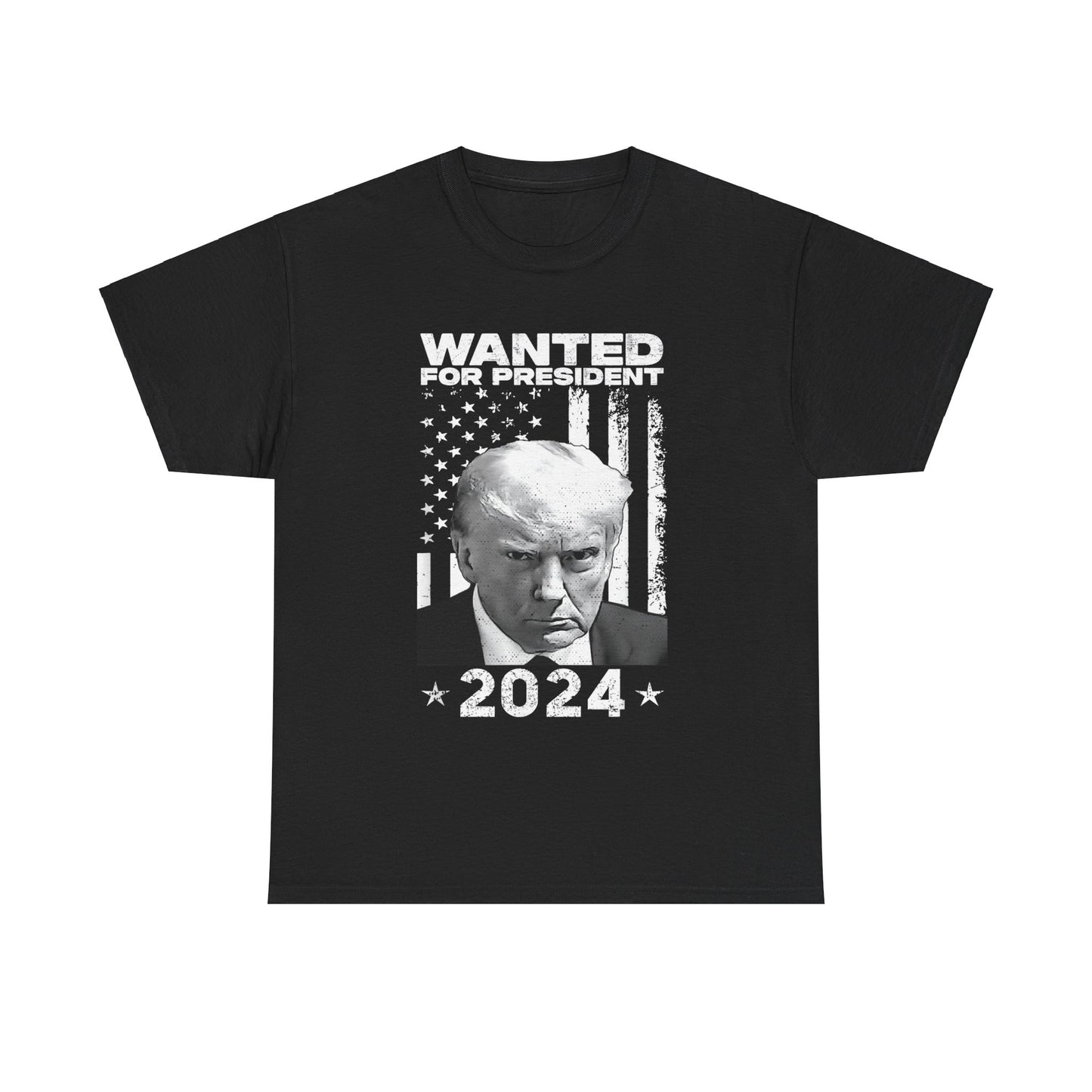 TRUMP Wanted For President 2024 Unisex Heavy Cotton Tee