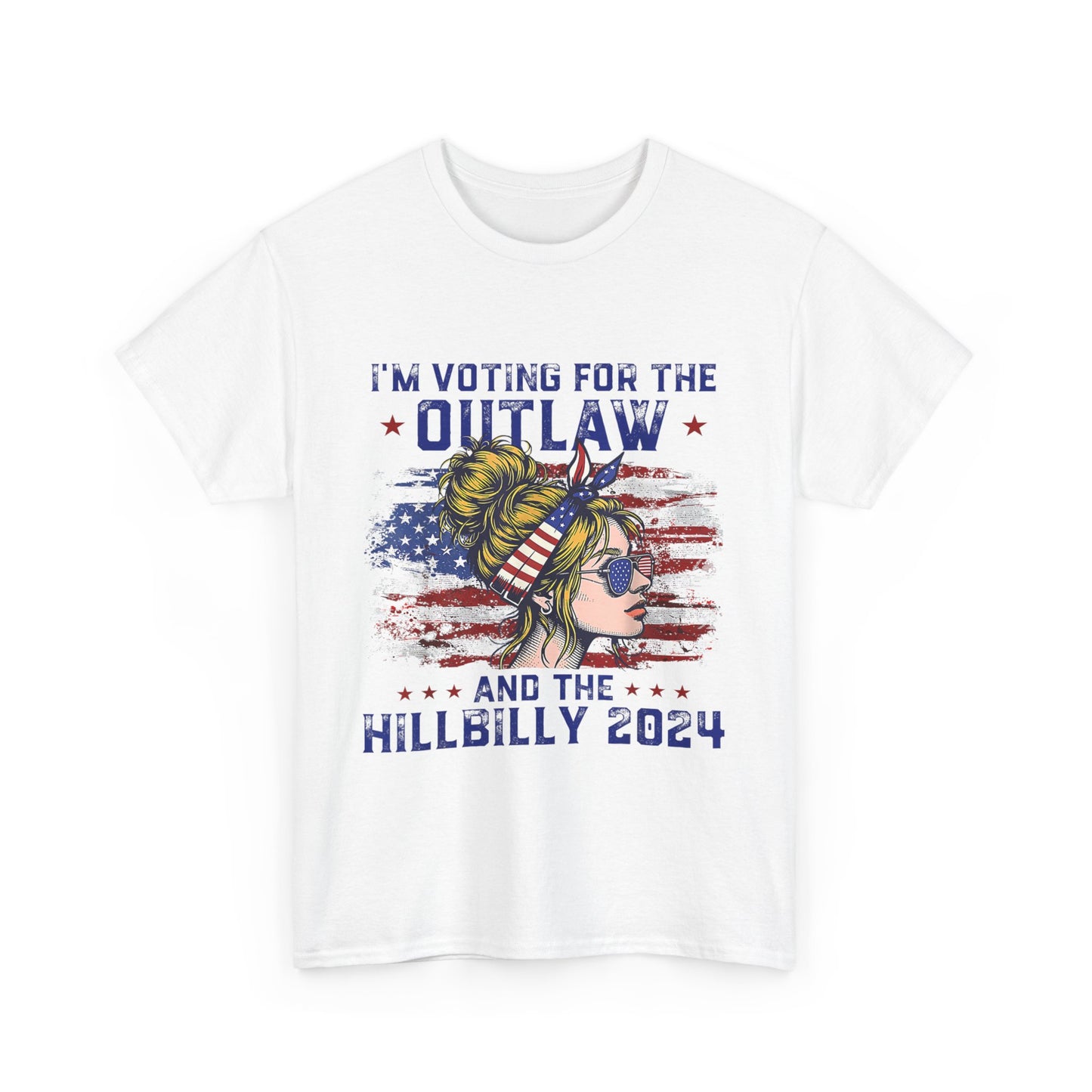 I'm votinf for the outlaw and hillbilly Trump 2024 Unisex Heavy Cotton Tee