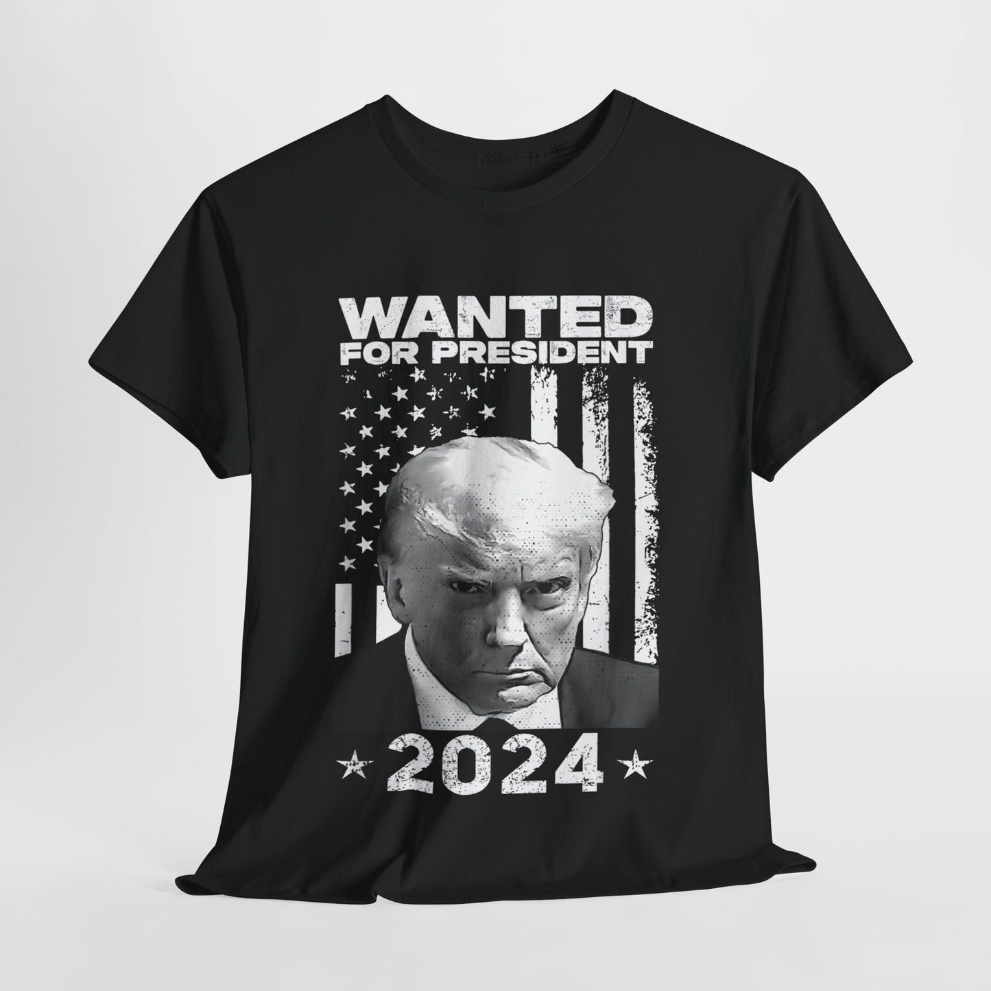 TRUMP Wanted For President 2024 Unisex Heavy Cotton Tee