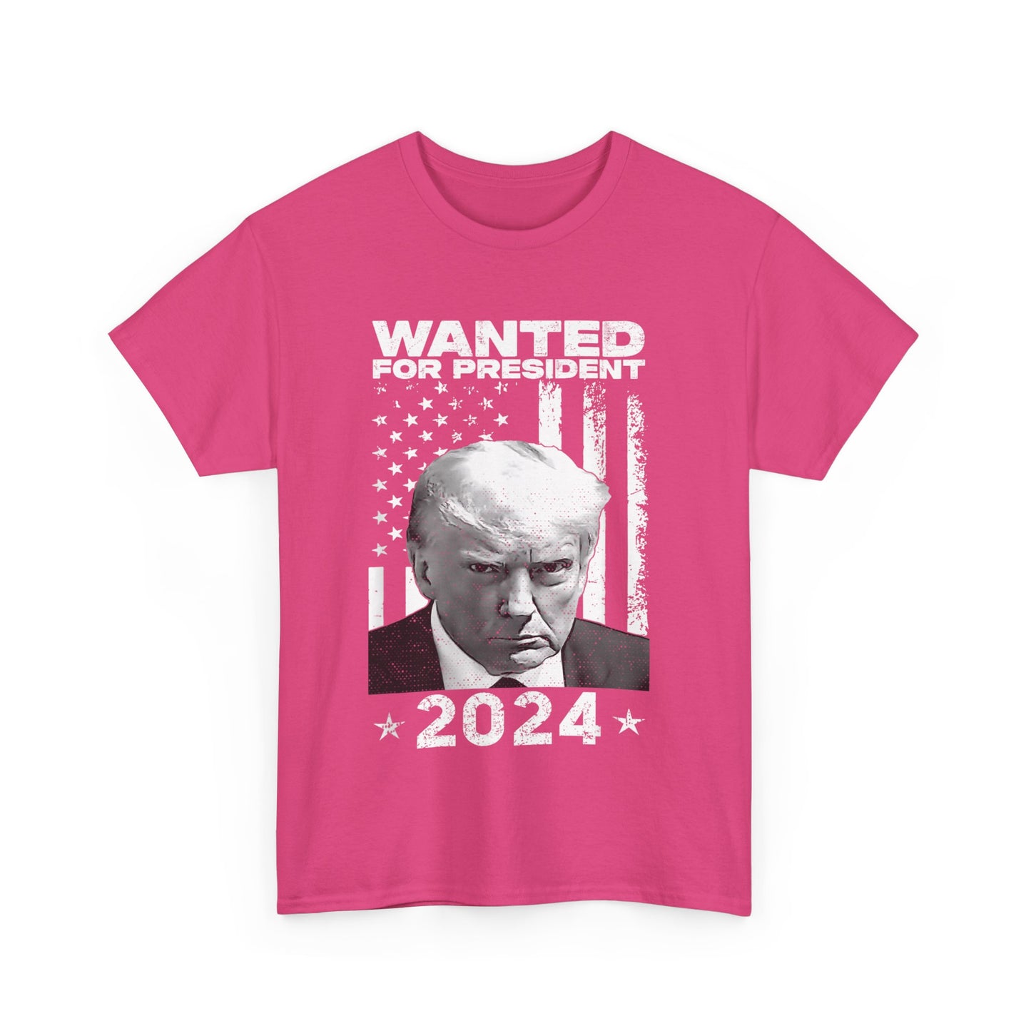 TRUMP Wanted For President 2024 Unisex Heavy Cotton Tee