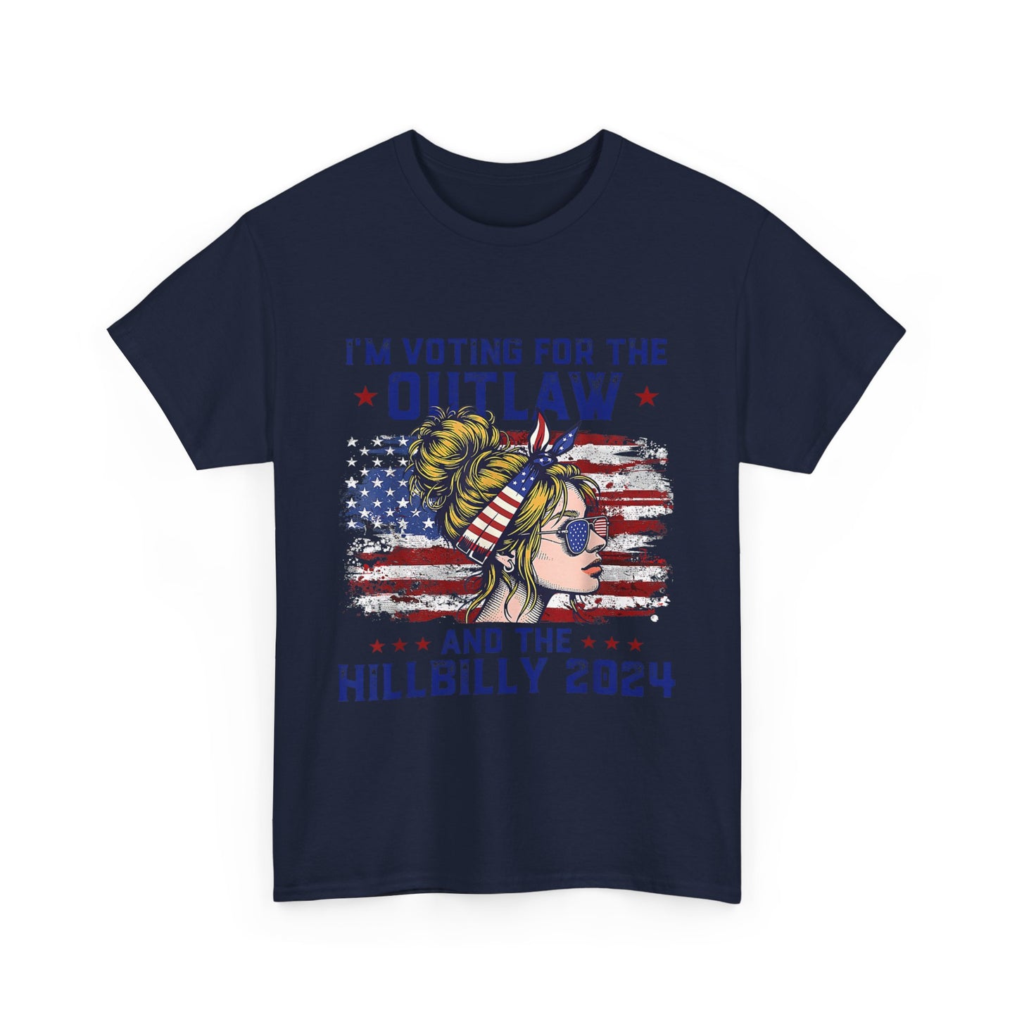 I'm votinf for the outlaw and hillbilly Trump 2024 Unisex Heavy Cotton Tee