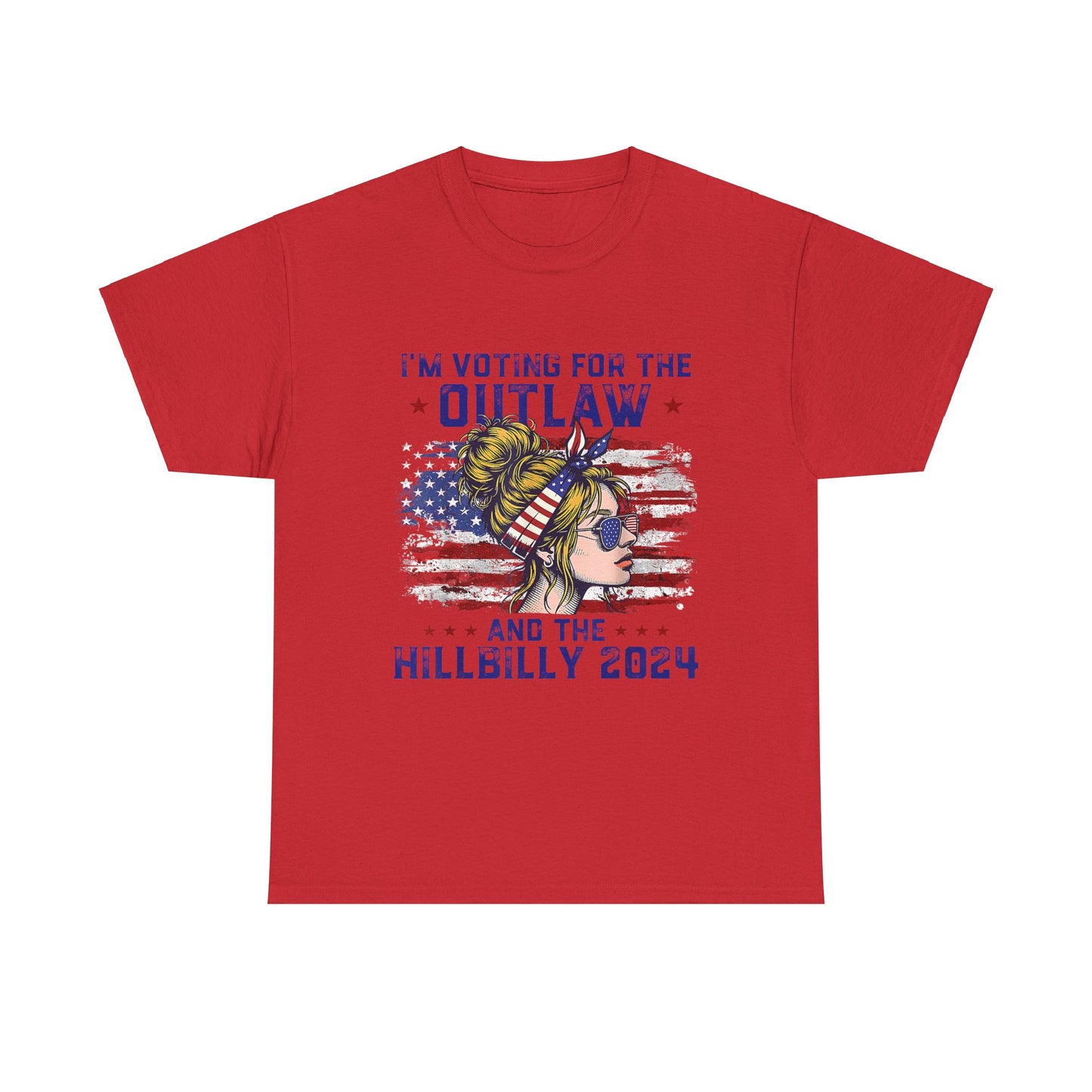 I'm votinf for the outlaw and hillbilly Trump 2024 Unisex Heavy Cotton Tee