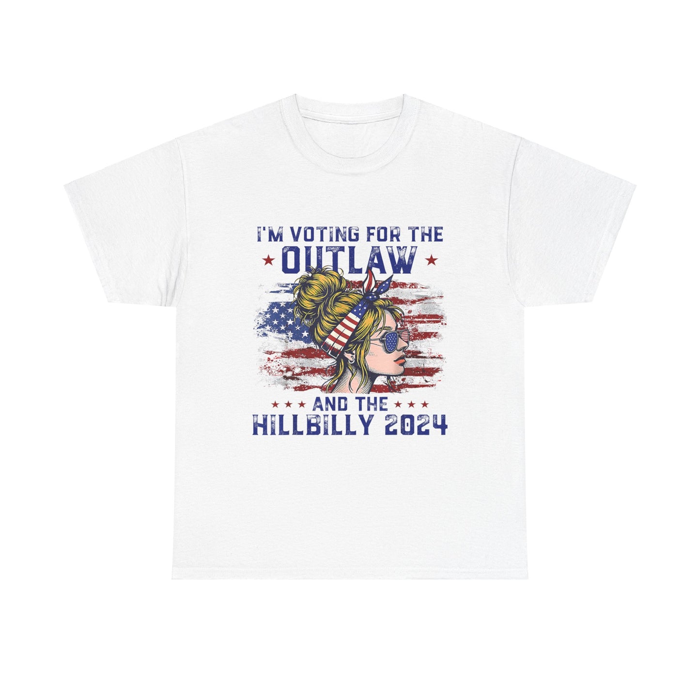 I'm votinf for the outlaw and hillbilly Trump 2024 Unisex Heavy Cotton Tee