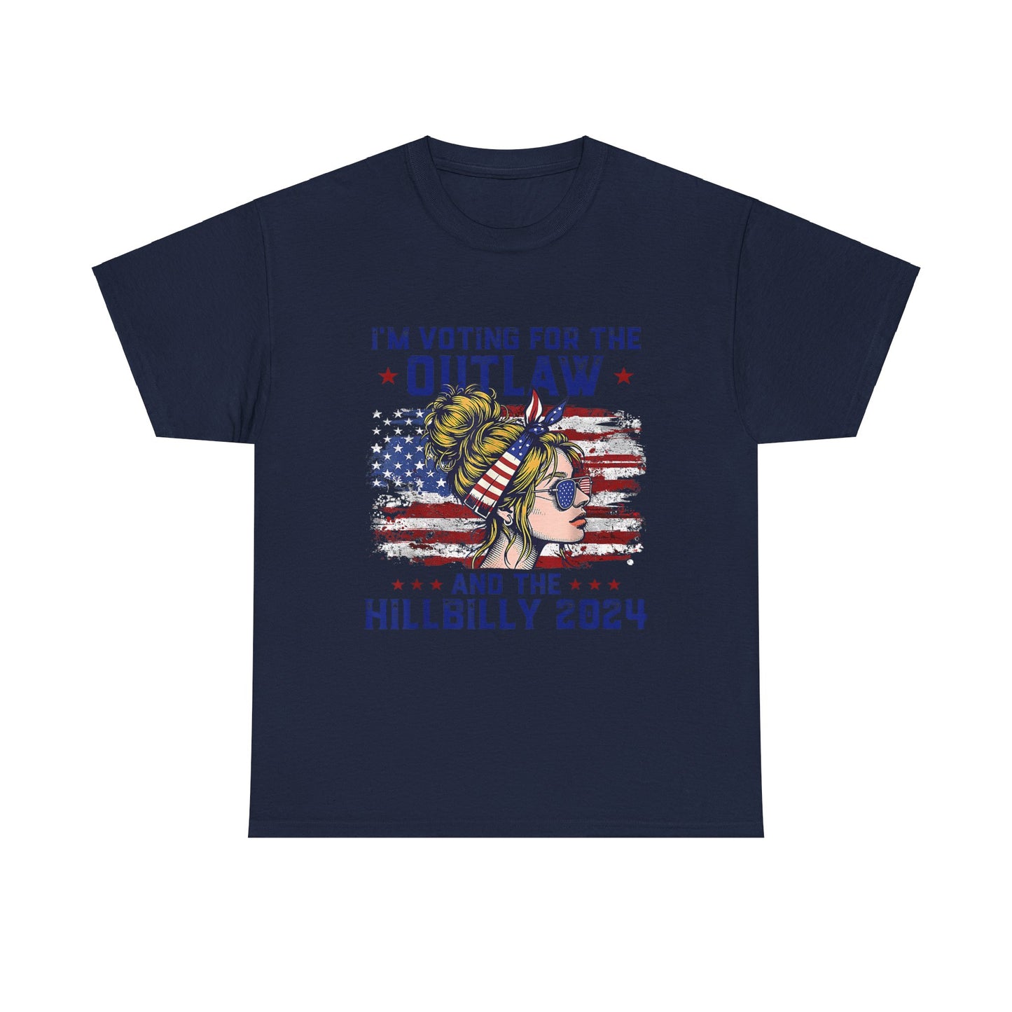 I'm votinf for the outlaw and hillbilly Trump 2024 Unisex Heavy Cotton Tee